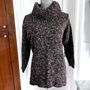 Chocolate brown marled J. Crew sweater sz medium. 57% wool 25%cotton great shape